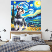 Toile Starry Miniature Schnauzer Portrait de chien (Insitu(Chambre))