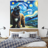 Toile Starry Newfoundland Dog Portrait - Portrait pour a (Insitu(Chambre))