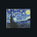Toile Starry Nigh de Van Gogh, taille originale<br><div class="desc">La nuit étoilée est une huile sur toile du peintre post-impressionniste néerlandais Vincent van Gogh. Peint en juin 1889,  il dépeint la vue depuis la fenêtre est de sa chambre d'asile à Saint-Rémy-de-Provence,  juste avant le lever du soleil,  avec l'ajout d'un village idéalisé.</div>