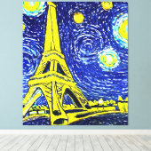 Toile Starry Night Paris France (Insitu (Plancher de Bois))