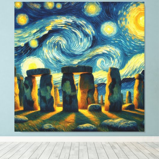 Toile Starry Night Stonehenge (Insitu (Plancher de Bois))