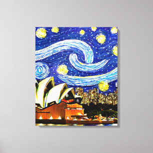 Toile Starry Night Sydney Australie Opéra Drawstri