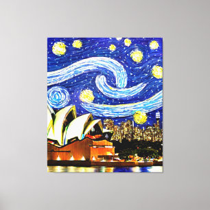Toile Starry Night Sydney Australie Opéra Drawstri