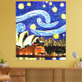 Toile Starry Night Sydney Australie Opéra Drawstri (Insitu(Salon))