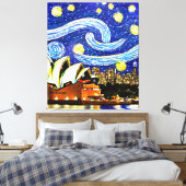 Toile Starry Night Sydney Australie Opéra Drawstri (Insitu(Chambre))