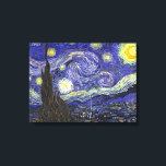 Toile Starry Night, Vincent Van Gogh.<br><div class="desc">Nuit étoilée, Vincent Van Gogh. Cette célèbre peinture à l'huile impressionniste express la joie et l'espoir pour l'avenir inconnu, est l'un des tableaux les plus célèbres de Van Gogh.</div>