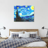 Toile Starry Night Vincent Van Gogh peinture vibrante (Insitu(Chambre))