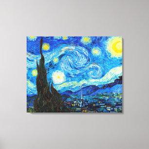 Toile Starry Night Vincent Van Gogh peinture vibrante