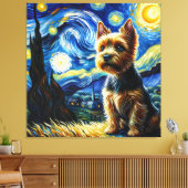 Toile Starry Norwich Terrier Portrait de chien - Portrai (Insitu(Salon))
