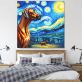 Toile Starry Rhodesian Ridgeback Portrait de chien (Insitu(Chambre))