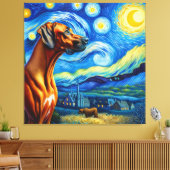Toile Starry Rhodesian Ridgeback Portrait de chien (Insitu(Salon))