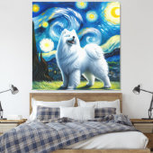 Toile Starry Samoyed Portrait de chien - Portrait pour a (Insitu(Chambre))