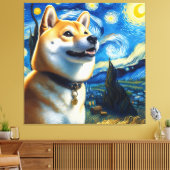 Toile Starry Shiba Inu Portrait de chien - Portrait d'an (Insitu(Salon))
