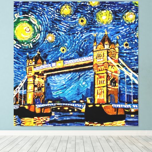 Toile Starry Starry Night Londres Angleterre (Insitu (Plancher de Bois))