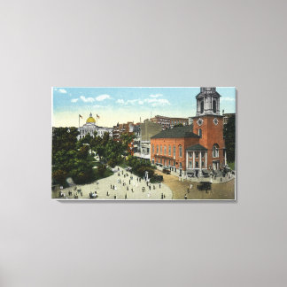 Toile State House et Park Street Vue du centre commercia