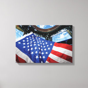 Toile Station spatiale Drapeau américain Orbite terrestr
