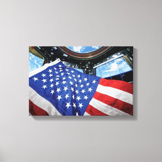Toile Station spatiale Drapeau américain Orbite terrestr (Recto)