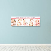 Toile Statistiques de naissance de bébé 5 Photo Collage  (Insitu (Plancher de Bois))