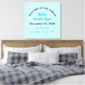 Toile Statistiques de naissance de bébé garçon bleu (Insitu(Chambre))