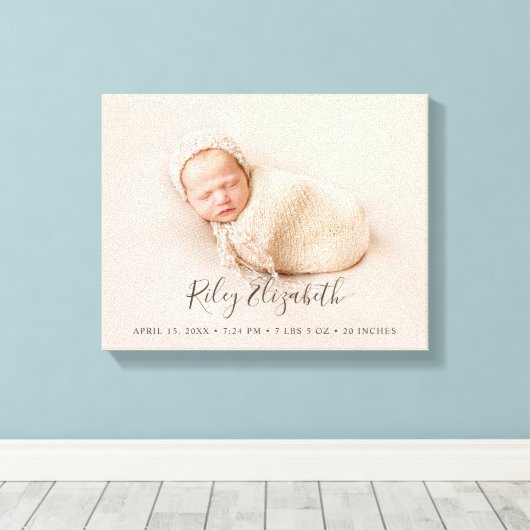 Toile Statistiques de naissance de bébé moderne simple e (Insitu (Plancher de Bois))