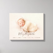 Toile Statistiques de naissance de bébé moderne simple e (Recto)