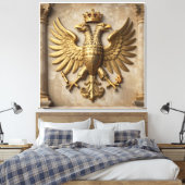 Toile Statue d'aigle doré poli montée sur classique (Insitu(Chambre))