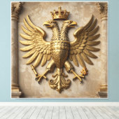 Toile Statue d'aigle doré poli montée sur classique (Insitu (Plancher de Bois))