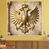 Toile Statue d'aigle doré poli montée sur classique (Insitu(Salon))