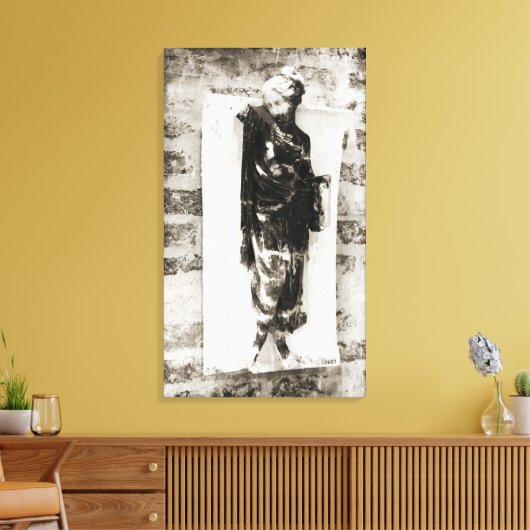 Toile Statue de Berlin | Noir + Blanc (Insitu(Salon))