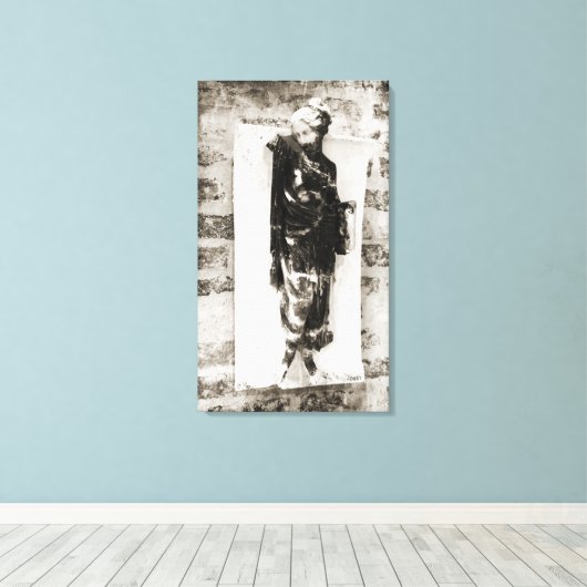 Toile Statue de Berlin | Noir + Blanc (Insitu (Plancher de Bois))