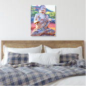 Toile Statue de Bouddha assise en bois sculpté (Insitu(Chambre))