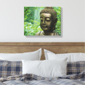 Toile Statue de Bouddha paisible dans une forêt verte ve (Insitu(Chambre))