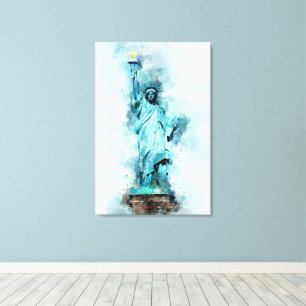 Toile Statue de la Liberté aquarelle