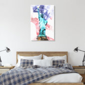 Toile Statue de la Liberté avec drapeau aquarelle (Insitu(Chambre))