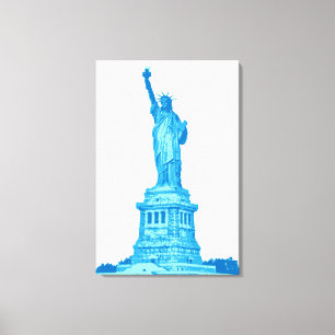 Toile Statue de la Liberté dans les tons bleus