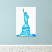 Toile Statue de la Liberté dans les tons bleus (Insitu (Plancher de Bois))