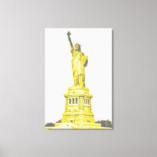 Toile Statue de la Liberté dans les tons jaune et gris (Recto)