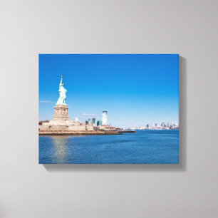 Toile Statue de la liberté, du fleuve Hudson et de