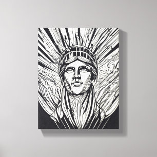 Toile Statue de la Liberté Ligne Moderne Artistique