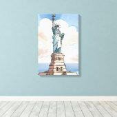 Toile Statue de la Liberté | Monument aquarelle (Insitu (Plancher de Bois))
