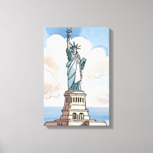 Toile Statue de la Liberté | Monument aquarelle (Recto)