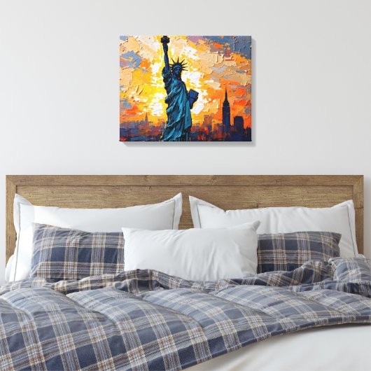 Toile Statue de Liberty Premium Canvas (Insitu(Chambre))