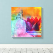 Toile Statue du Bouddha et Lotus dans l'eau (Insitu (Plancher de Bois))