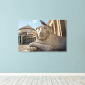 Toile Statue du Lion devant l'église historique (Insitu (Plancher de Bois))