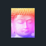 Toile Statue Visage Bouddha Colorée Formée Par Lignes<br><div class="desc">Le visage de Siddhartha Gautama, Bouddha, avec effet sculpté. Image formée par des lignes de largeur variable. Idée cadeau pour les personnes qui aiment l'art et la spiritualité asiatiques.</div>