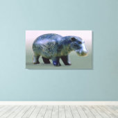 Toile Statuette d'un hippopotame (Insitu (Plancher de Bois))