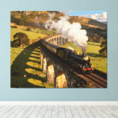 Toile Steam Locomotive on Viaduct (Insitu (Plancher de Bois))