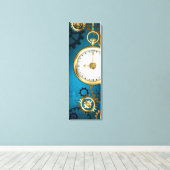 Toile Steampunk Arrière - plan turquoise avec Gears (Insitu (Plancher de Bois))