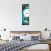 Toile Steampunk Arrière - plan turquoise avec Gears (Insitu(Chambre))
