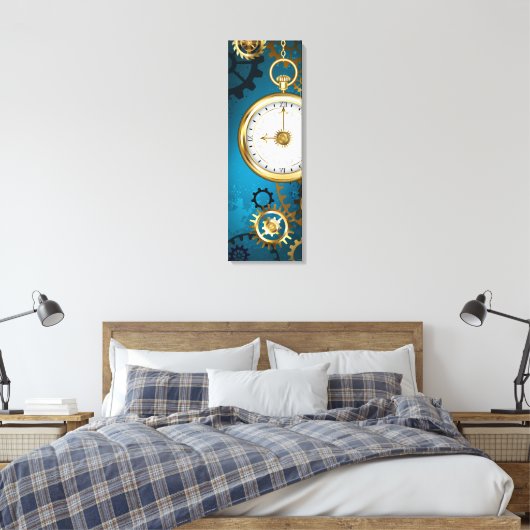 Toile Steampunk Arrière - plan turquoise avec Gears (Insitu(Chambre))